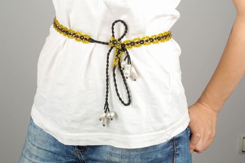 Belt made of threads and beads  - MADEheart.com