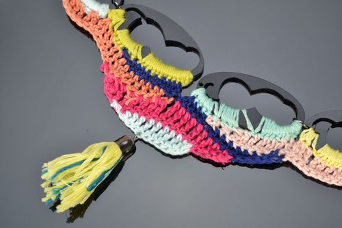 Multi-colored textile necklace - MADEheart.com