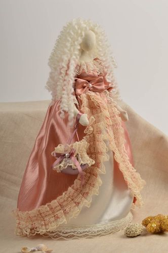 Unusual handmade interior toy beautiful rag doll gift ideas decorative use only - MADEheart.com