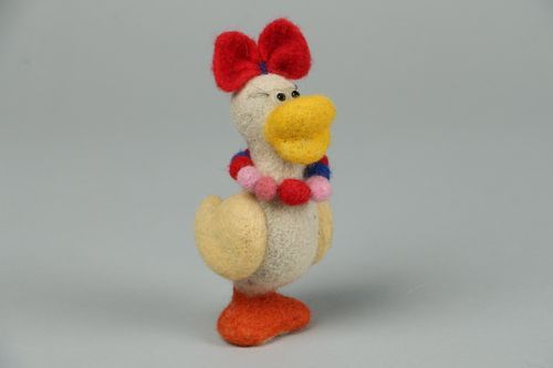 Jouet doux fait main en laine Canard - MADEheart.com