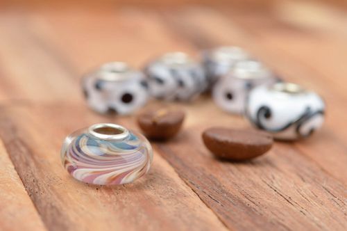 Unusual handmade glass bead fashion accessories jewelry making supplies - MADEheart.com