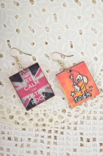 Handmade Modeschmuck Ohrringe Designer Schmuck Accessoire für Frauen Rock Musik - MADEheart.com