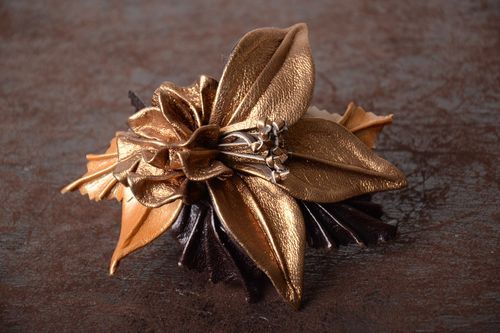 Handmade elegant hair clip designer leather accessory beautiful hair clip - MADEheart.com