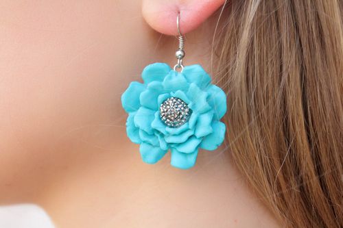 Polymer clay earrings Tea Rose - MADEheart.com