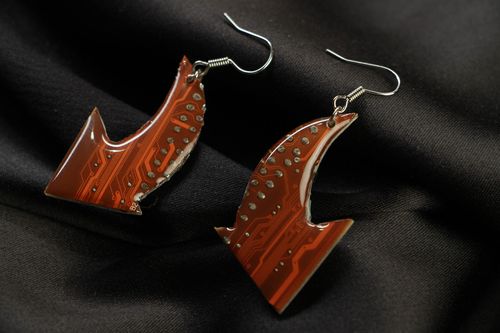 Unusual metal earrings in steampunk style - MADEheart.com