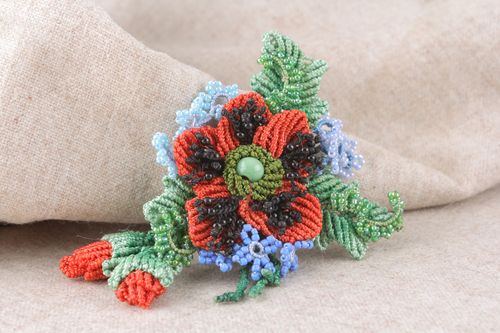 Broche en fil synthétique originale Pavot - MADEheart.com