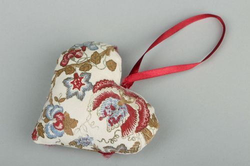 Soft fabric pendant Heart with wings - MADEheart.com