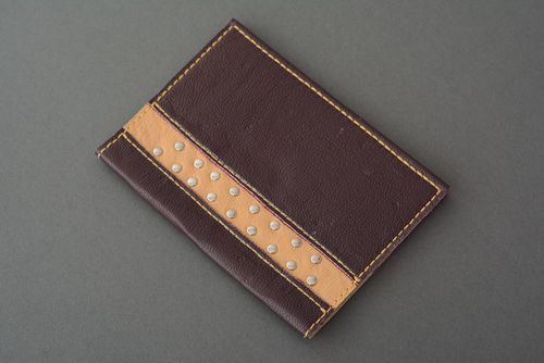 Leather cover for passport Chocolate - MADEheart.com