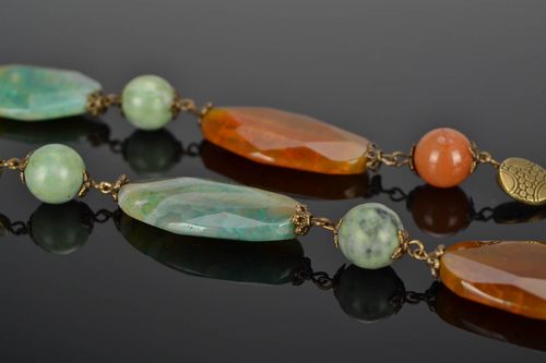 Beaded necklace made of natural stones Autumn - MADEheart.com