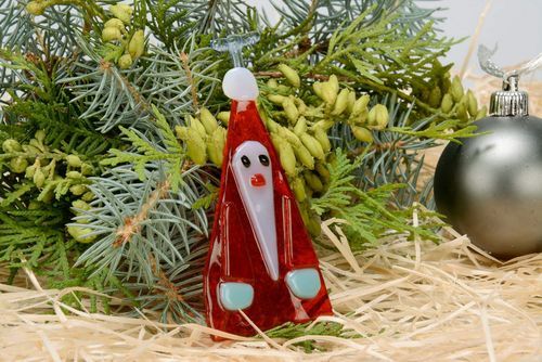 Новогодняя игрушка Дед Мороз с длинной бородой  - MADEheart.com