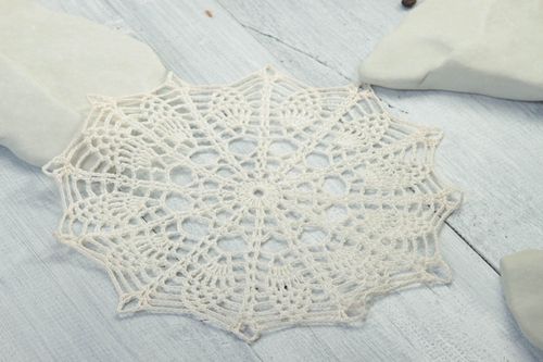 Beautiful handmade crochet napkin coffee table napkin designs home textiles - MADEheart.com