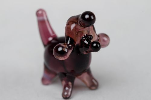 Figurine en verre au chalumeau Caniche faite main - MADEheart.com