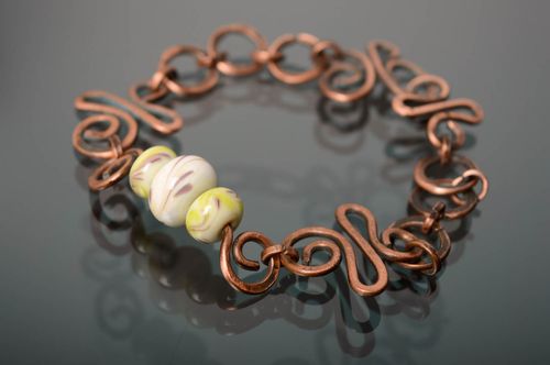 Wire wrap copper bracelet April - MADEheart.com