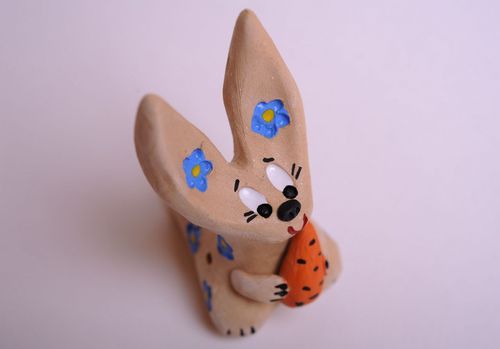 Clay penny whistle Small hare - MADEheart.com