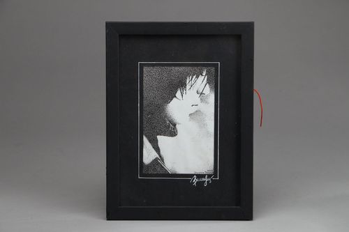 Wanddeko Bild mit Gel Kugelschreiber  - MADEheart.com