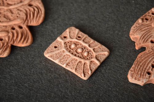 Homemade designer clay craft blank pendant DIY jewelry making supplies - MADEheart.com