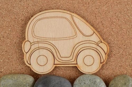 Handmade Holz Rohling Holzartikel zum Bemalen Scrapbooking Material Auto - MADEheart.com