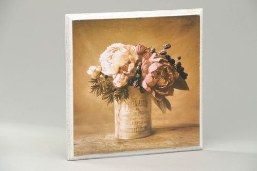 Handmade decoupage wall panel Still Life - MADEheart.com