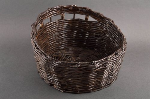 Handmade decorative basket unusual woven paper basket stylish interior decor - MADEheart.com
