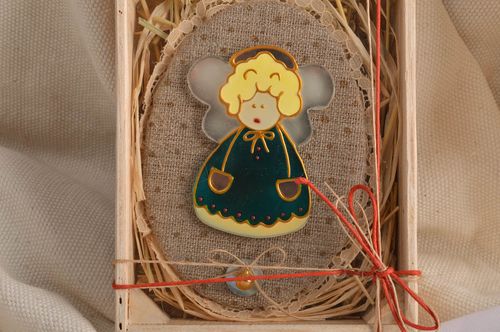 Pendente d arredo fatto a mano elemento decorativo angelo di vetrata bello - MADEheart.com