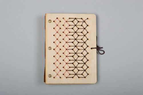 Designer notebook handmade wooden notepad stylish diary gift for women - MADEheart.com