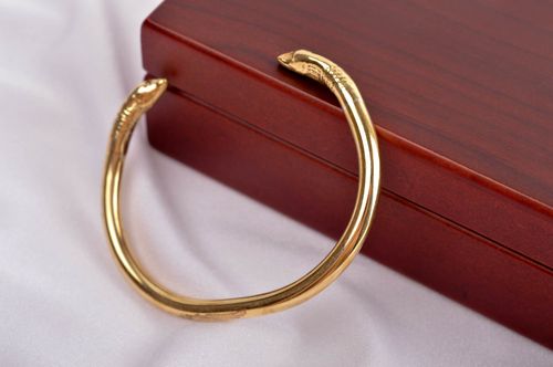 Handmade wrist bracelet unusual metal accessory stylish brass bracelet - MADEheart.com