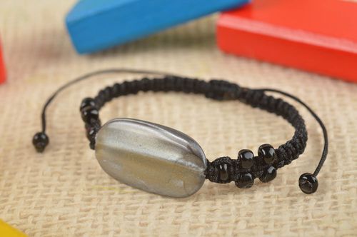 Black thin wrist bracelet woven handmade bracelet stylish jewelry cute gift - MADEheart.com