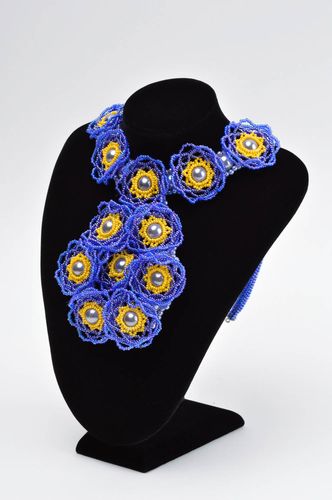 handmade beads necklace handmade bijouterie jewelry of beads beaded accessories - MADEheart.com