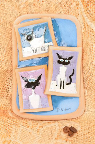 Handmade Kühlschrank Magnet Deko für die Küche Deko Accessoires Kater bummelt - MADEheart.com