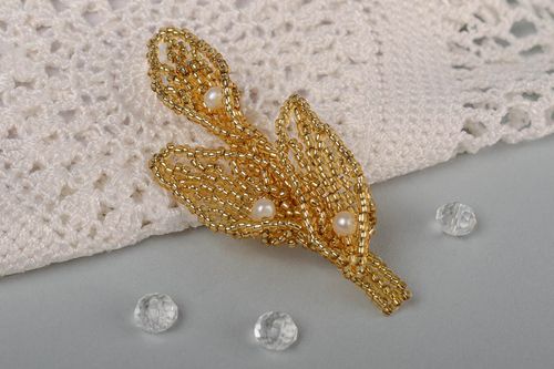 Designer handmade beaded brooch seed bead brooch evening brooch for children  - MADEheart.com