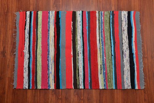 Handmade woven striped rug - MADEheart.com