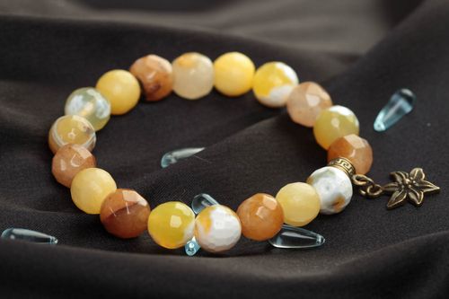 Bracelet agate fait main Bracelet original jeune Accessoire pour femme design - MADEheart.com