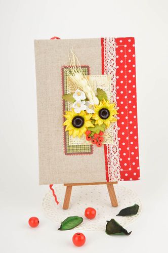 Carnet de notes fait main Agenda fait main tournesols scrapbooking Cadeau femme - MADEheart.com