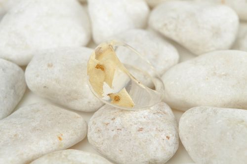 Кольцо ручной работы модное кольцо украшение из эпоксидной смолы прозрачное - MADEheart.com