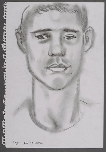 Portrait au charbon dhomme fait main - MADEheart.com