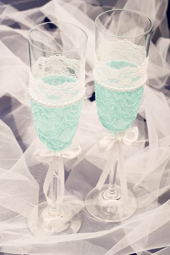 Handmade Hochzeit Sektgläser Tischdeko Hochzeit Accessoires für Hochzeit blau - MADEheart.com