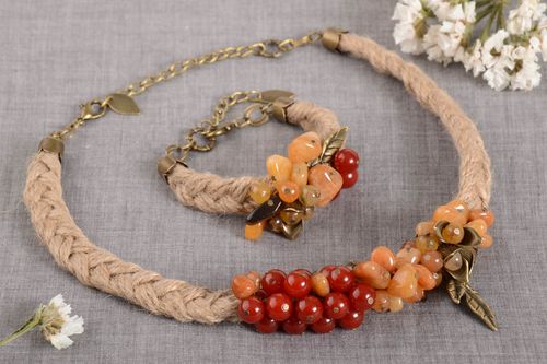 Collar y pulsera originales de piedras bisuteria artesanal regalo original - MADEheart.com