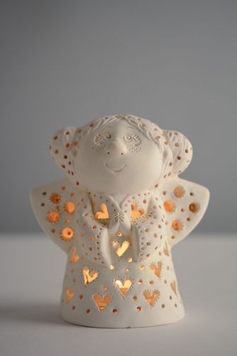Ceramic candle holder in the shape of angel - MADEheart.com