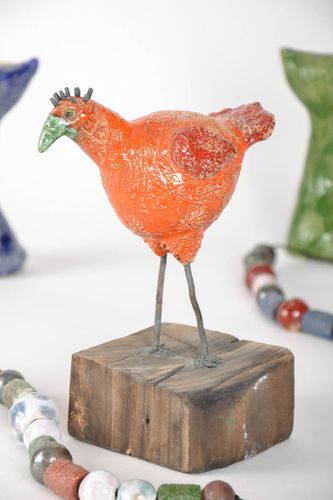 Estatueta de cerâmica colorida feita à mão revestida com esmalte para decoração da cozinha - MADEheart.com