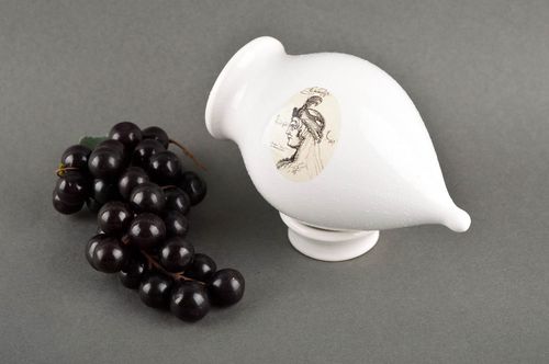 Handmade Öko Geschirr Keramik Krug Küchen Deko Geschenk für Frauen weiß schön - MADEheart.com