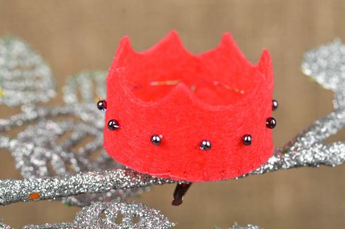 Gancho artesanal accesorio para el cabello accesorio para peinados corona roja - MADEheart.com