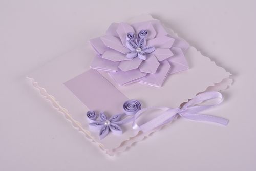 Handmade lilac postcard designer cute postcard unusual cute collection card - MADEheart.com