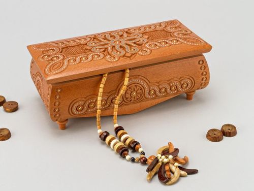 Carved box with inlay - MADEheart.com