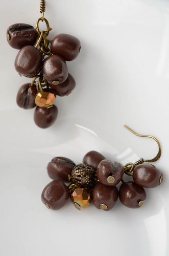 Polymer clay earrings Coffee Beans - MADEheart.com
