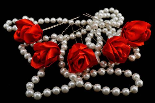 Horquillas con flores hechas a mano adornos para el pelo accesorios de moda - MADEheart.com