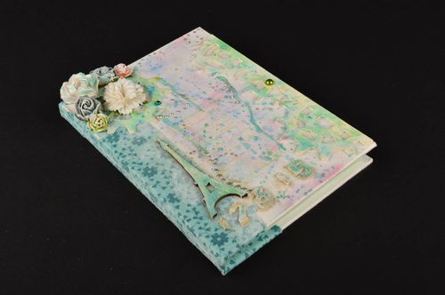 Bloc de notas hecho a mano celeste agenda personalizada regalo original - MADEheart.com