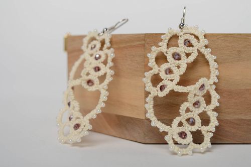 Beautiful tatting earrings - MADEheart.com