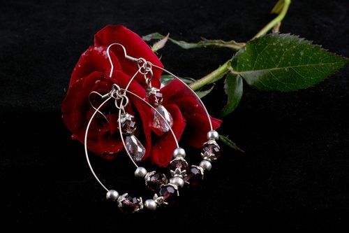 Designer earrings jewelry with beads handmade bijouterie perfect present - MADEheart.com