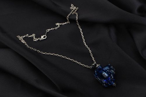 Pingente de vidro Concha azul - MADEheart.com