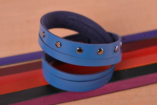 Pulsera hecha a mano de cuero accesorio para mujer bisutería fina lujosa - MADEheart.com